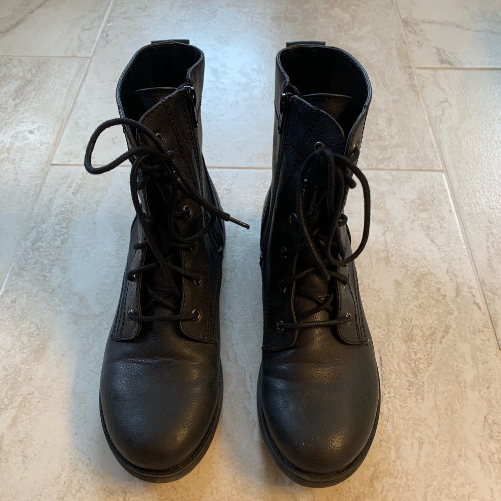 Faux-Leather combat boots